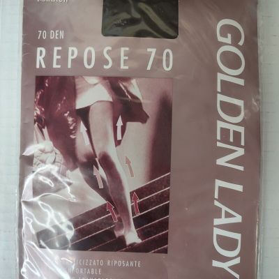 Vintage GOLDEN LADY Repose 70 Panty Hose Black Light Support Tights